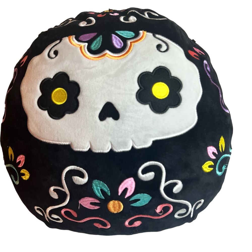 Squishmallow Delfina Sugar Skull Plush w/Yellow Pink, Teal & Gold Embroidery 12β